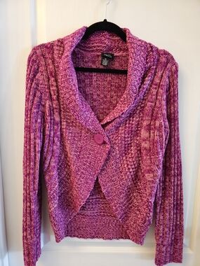 Rue21 Magenta Mixed-Knit Cardigan XL